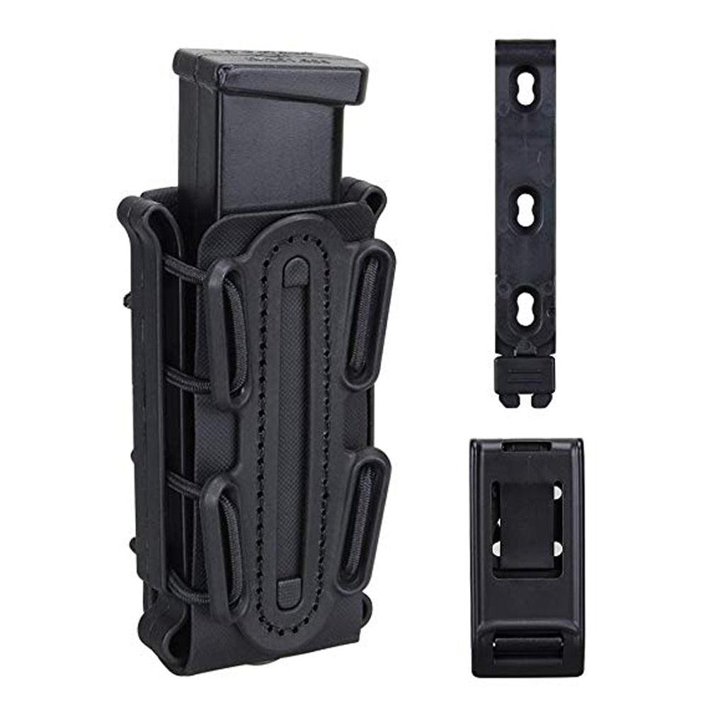 Soft Shell 9mm Pistol Mag Pouch with Belt Clip - JC Airsoft