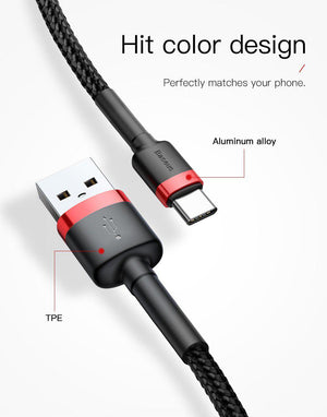 Nylon Braided Fast Charge USB-C Type Cable - JC Airsoft